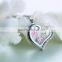 25mm size heart style crystal rhinestone floating lockets pendants magnetic open memory lockets necklace