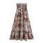 Printed pullover sleeveless vacation style strapless long dress