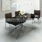Factory Supply Natural Black Marble Top Stainless Steel Dining Table Design