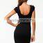 Trendy WOMENS Lace Covered Beige/Black Pencil Dress Cocktail Ball Party