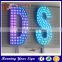 Super popular punching holes exposed led advertising sign letter