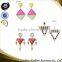 Fashion triangel shape earrings shiny color stone sunshine fashion accessory
