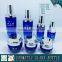 Bule Colored Glass Cosmetic Bottles and Jars