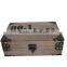 Antique set of 3 small solid wooden storage box