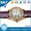 Ladies new fancy design stainless steel back gold plated wrist watch