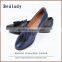 (E1133-190) Ladies fancy comfortable women flats shoes whole leather tassels casual sipper loafers