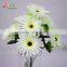 2016 new design silk gerbera jamesonii flower heads white mum for funeral