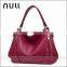 Outside Zipper Genuine Top Layer Cow Leather Handmade Plain Leather Woman Handbag