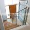 bespoke interior steel L shape stairs with teak steps glass railings