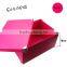 Paper Fold Down Rose red Storage Box / Steel Corners, Handles & File Tag Holder