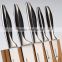 6 pcs forged pom handle kitchen knife set with bamboo magnet block