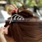 Wholesale Women's Elegant Design Hair Decoration Black Claw Small Rhinestone Ripple Shape Fashion Hair Clip Claw For Halloween