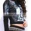 Women/girls Lace Blouse/tops Polyester Viscose Spandex Fabric With Sublimation Hoodie