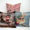 "Modern Lady" Style printed Weave Pillow Cover For Cafe/Bar Decorative