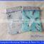 Custom made 10*12cm feather printed organza gift bag with ribbon drawstring