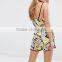OEM Service Supply Type Sleeveless Printed Strappy Short Fashion Romper Women