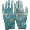 NMSAFETY EN388 13 gauge nylon or polyester liner coated flower print PU gardening work gloves