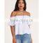 Women Off Shoulder Tops Flounce Top Blouses for Women Custom Made Clothing Cheap Wholesale Off The Shoulder Design Tops