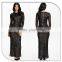 2016 Lady Black Sequin Maxi Elegant Long Sleeve Muslim Evening bandage dresses