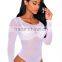 Women sexy long sleeve transparent leotard LD6048