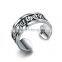 Manufacturer top quality words patterned men's jewelry mystic sterling silver big ring for men