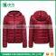Morden Fashion Apparel Winter Red Hooded Puffer Jacket for Women