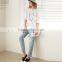 Wholesale Summer Short Sleeve White Printing T Shirt for Ladies