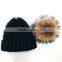 Myfur Classical Cable Knitting Hat and Cap Wholesale Men Beanie Hat Navy Color