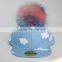 Myfur Baby Boy Spring Baseball Cap Wholesale with Detachable Colorful Raccoon Fur Ponpon