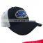 Simple 6 panel baseball cap for men's flat embroidery blue sign fishing hat