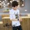 Peijiaxin Casual Style O-neck Catoon Printed Men Long Sleeves Cotton T shirt