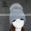 Perfect Crazy Knitted Winter Hats Raccoon Fur Pompom Hat