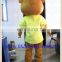 bs2013 adult character yellow bear mascot costume with free logo