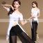 T-5176 Net cloth modal newest style lady belly dance top and pant suit