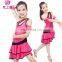 Exciting shiny glittery fabric professional children kids latin dance skirt with arm bands for girls ET-109