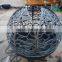 2018 new design leaf pattern large metal fire pit sphere