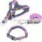 High quality skin-friendly new arrived denim dog collar pet harness and leash set