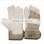 cow split leather gloves /driver gloves/double palm leather gloves