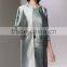 Knee-Length Beautiful Silvery Mother of the Bride Dress with Long Jacket and Appliques Elegant Mother of the Bride Dress