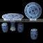 Chinese antique blue and white ceramic porcelain garden table and stool with flower design