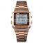 luxury brand SKMEI 1381 dual time stainless steel wrist watch for men