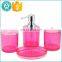 Low MOQ Trade Cute 4Pcs Press Kitchen Marble White Plastic Acrylic Bathroom Accessories Handmade Bath Set Wholesale