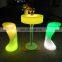 LED bar table for hotel outdoor bar stools led glow in dark plastic table