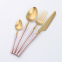 Gold Plated Flatware Stainless Steel Cutlery Restaurant Silverware Set For Wedding Table Decoration