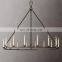 Modern English Openwork round Metal Candle Sleeves LED Chandeliers for Home Office Living Room Restaurant Lighting Decoration