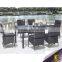 Aluminum Synthetic Rattan Outdoor Restaurant Dining Set With Waterproof Cushion