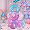 40inch Giant Rainbow Starry Sky Number Balloon Foil Gradient Digital Kids Mermaid Birthday Party Decor Helium Ball