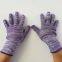 Purple&white Polyester Thread 13 Gauge Knitted Black PVC Dot Palm Coated Anti-slip Safety Work Gloves