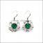 925 Stering Silver Created Emerald Set Jewelry