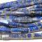 21 inch long strand Natural AAA grade Pyrite infused Lapis lazuli Faceted Large Tube Stone beads